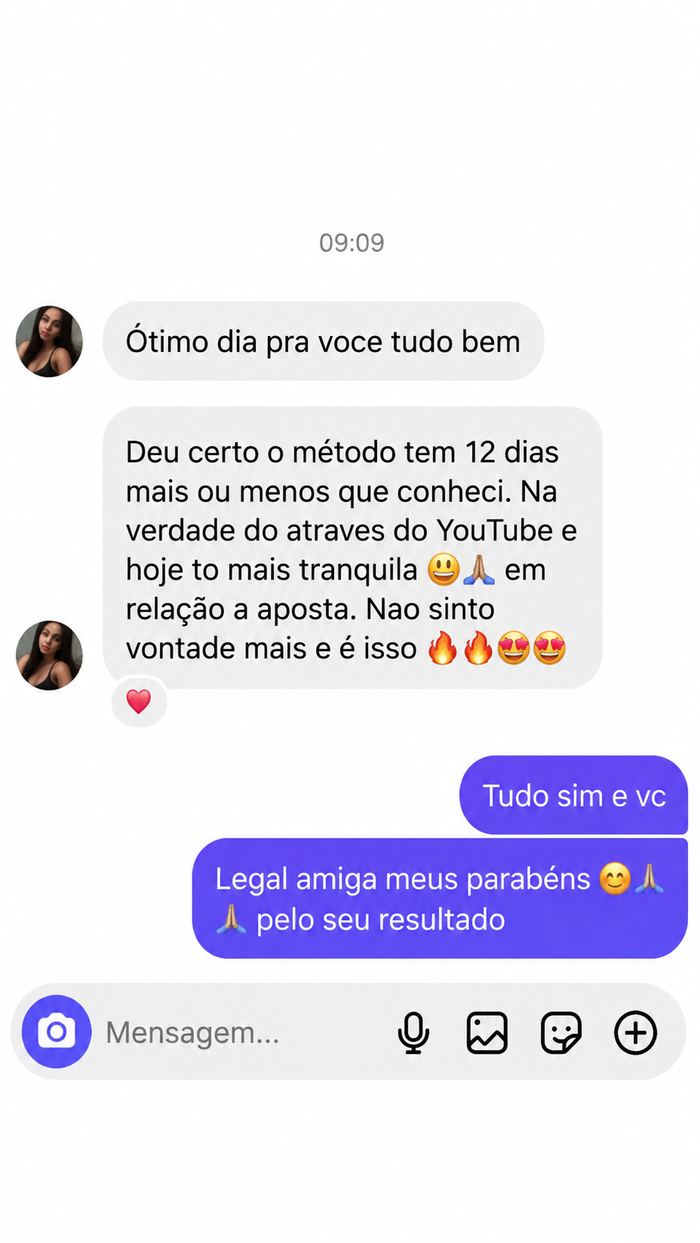 Depoimento real de usuária do Método Bet Free IA
