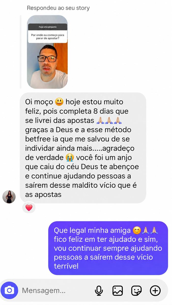 Depoimento real de usuária do Método Bet Free IA